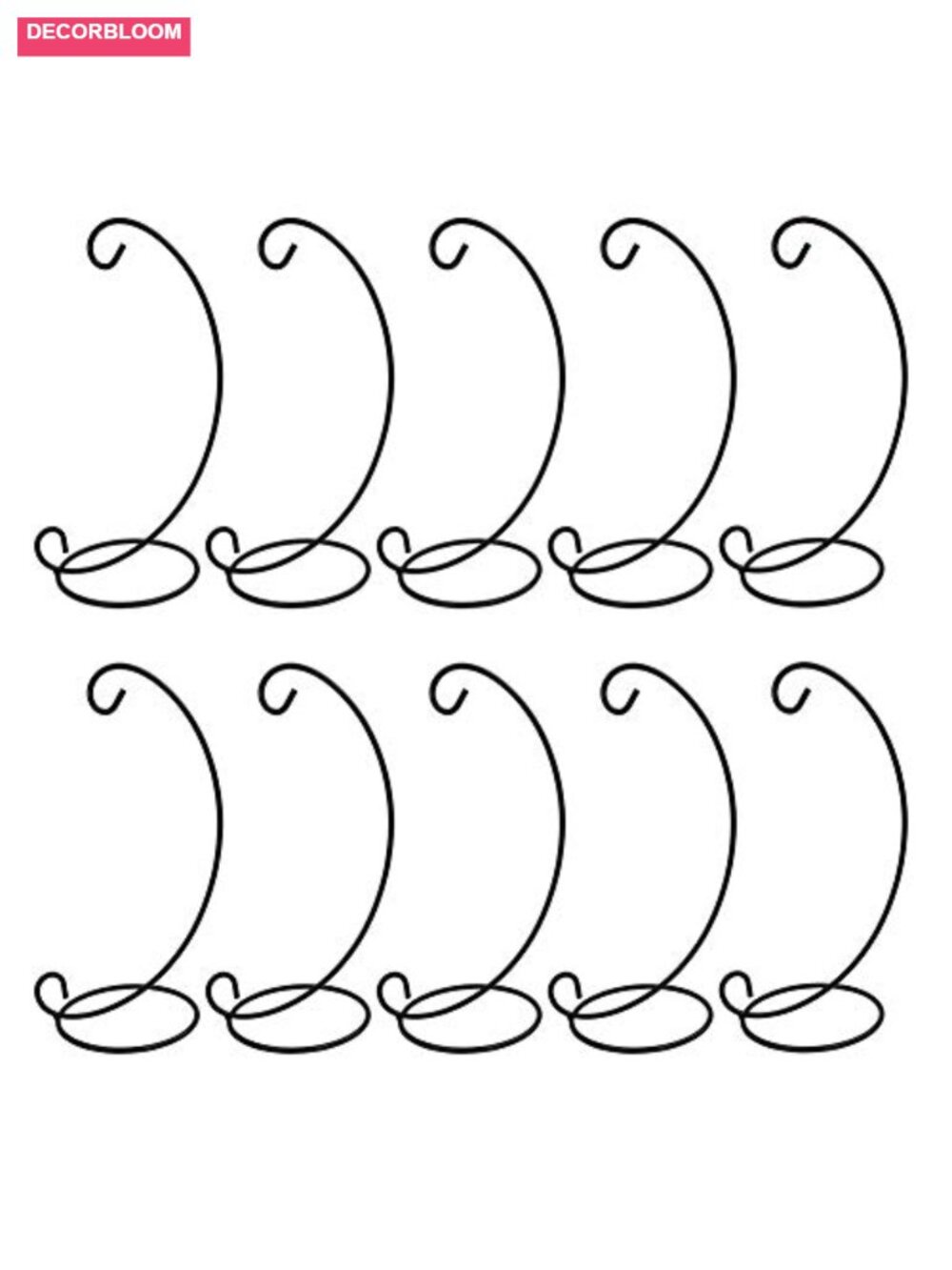 9in Iron Ornament Display Stands 10 Pack Hanging Rack Holder Terrarium